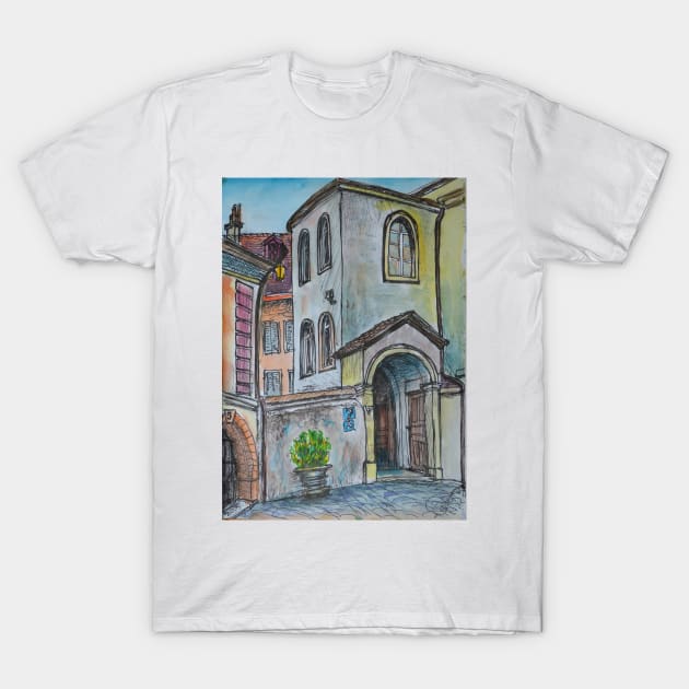 Watercolor Sketch - Genève, Rue Tabazan 7A. 2013 T-Shirt by IgorPozdnyakov